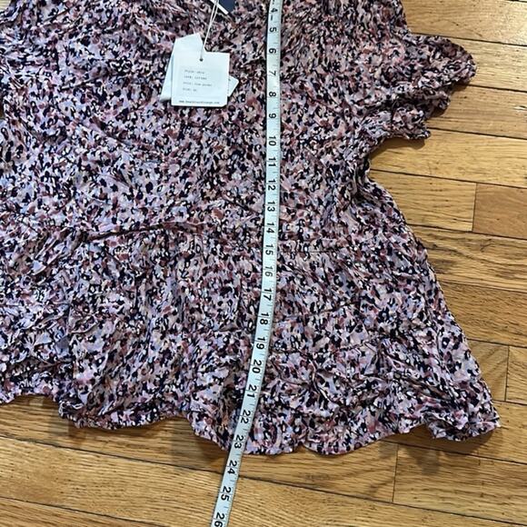 NEW Womens Size XS Beach Lunch Lounge Ruffle Shirt Floral print 100% viscose  Ne - Picture 5 of 5